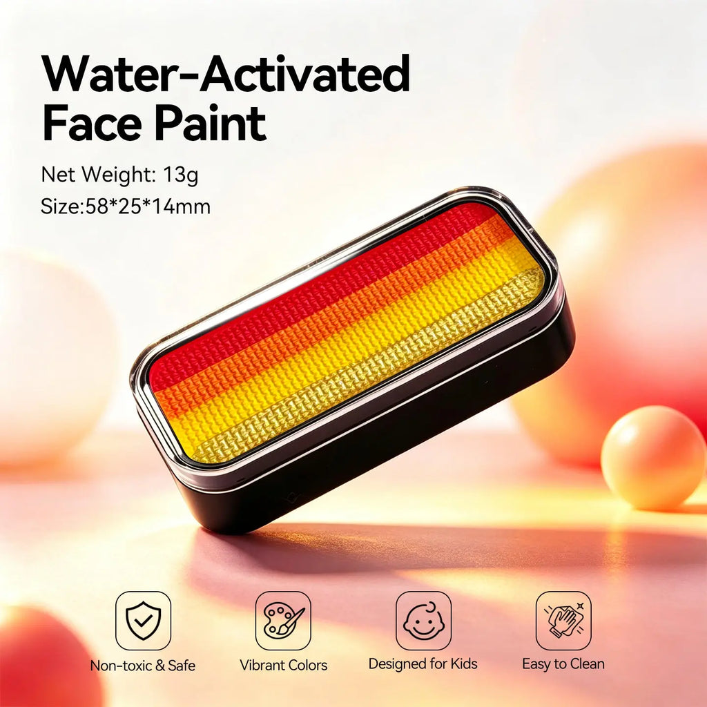 Anka Bella water-activated fire red face paint tin palette, 13g 582514mm non-toxic vibrant pigment easy to clean for kids fire theme costume makeup