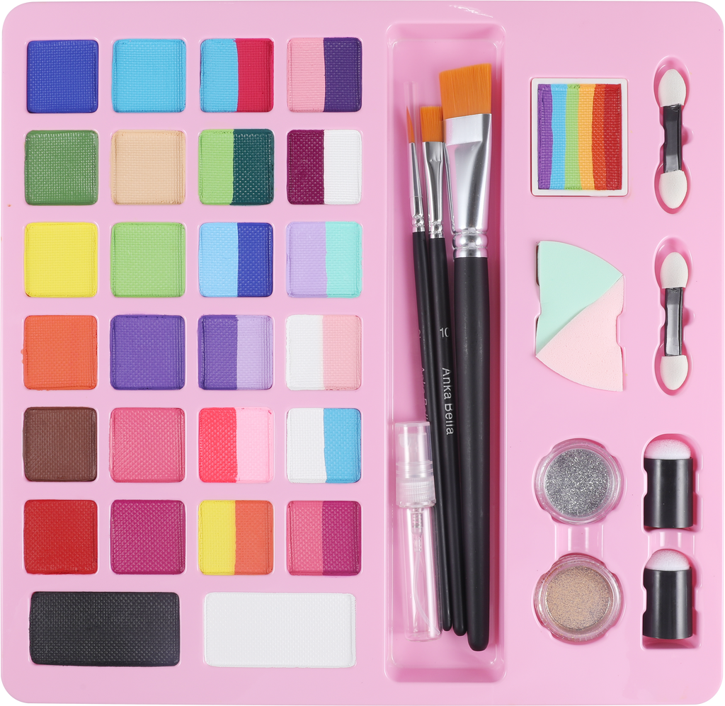 24-Color Face Painting Kit for Kids – Safe,  Fun with 30 Free Tutorial Videos