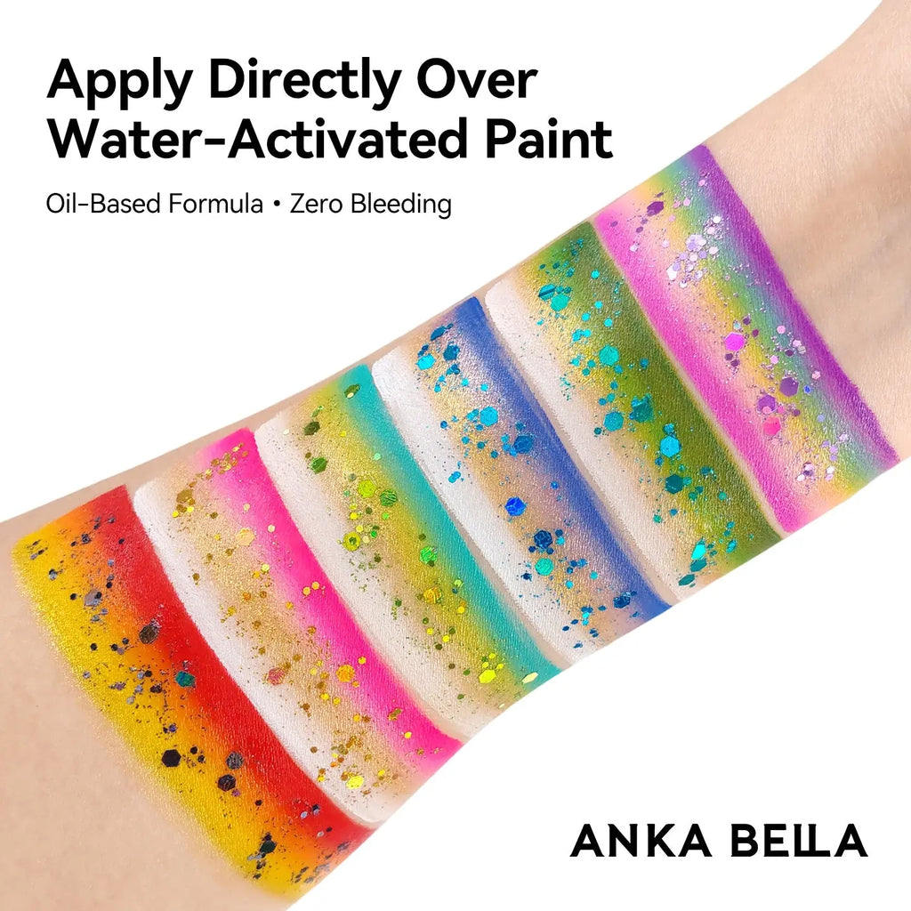 Anka Bella Iridescent Black Glitter, Safe Face Body Glitter for Festival Makeup Anka Bella