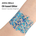 Anka Bella Iridescent Blue Glitter, Safe Face Body Glitter for Festival Makeup Anka Bella