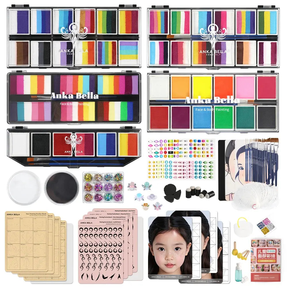 Face Course Kit Professional & Safe Face Paint Kits for Artists and Kids | Anka Bella