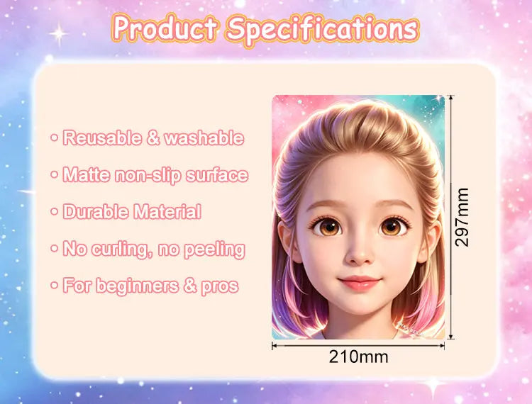 A4 size AnkaBella face paint practice board, durable flexible material, no curling no peeling.