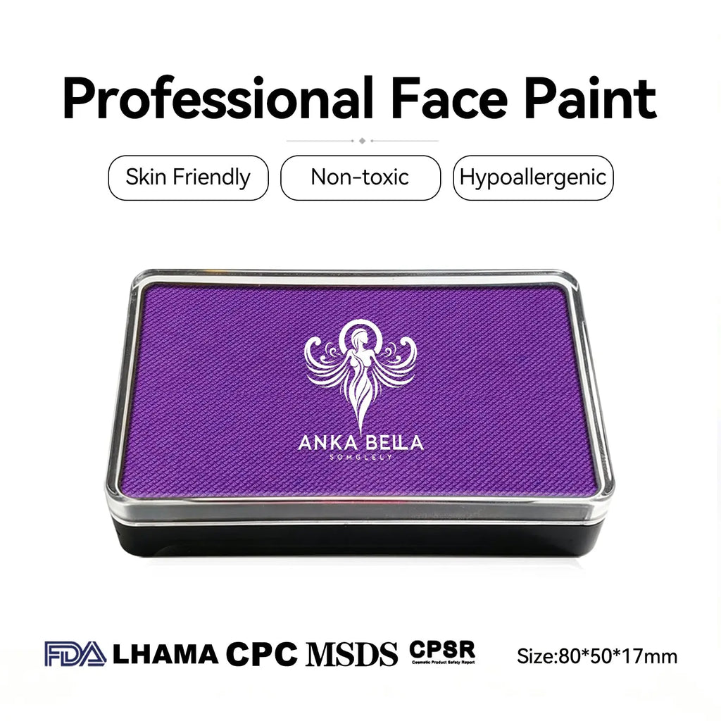 Anka Bella professional matte lavender face paint palette, skin friendly non-toxic face body paint