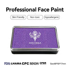 Anka Bella Pearl Purple face paint, skin‑friendly non‑toxic hypoallergenic with FDA CPSR MSDS LHAMA CPC certification size 80*50*17mm