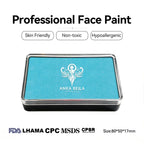 Anka Bella professional matte aqua sky face paint, skin friendly non‑toxic hypoallergenic, FDA LHAMA CPC MSDS CPSR certified, size 80×50×17mm