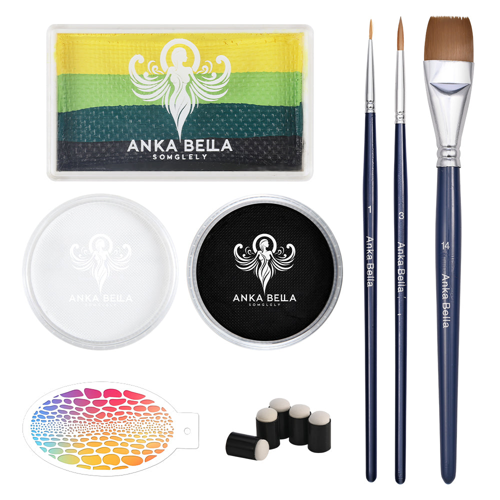 Dinosaur Face Painting Set – Featured in Viral TK & FB Videos, Includes Paints and Brushes