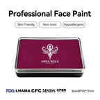 Anka Bella professional matte berry purple face paint, skin friendly non‑toxic hypoallergenic, FDA LHAMA CPC MSDS CPSR certified, size 80×50×17mm