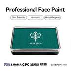 Anka Bella professional matte deep teal face paint palette, skin friendly non-toxic face body paint