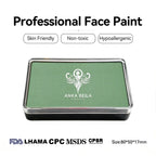 Anka Bella professional matte moss green face paint palette, skin friendly non-toxic face body paint
