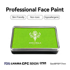 Anka Bella UV Yellow‑Green face paint, skin‑friendly non‑toxic hypoallergenic with FDA CPSR MSDS certification