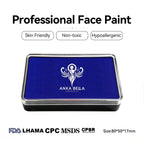 Anka Bella professional matte blue face paint, skin friendly non‑toxic hypoallergenic, FDA LHAMA CPC MSDS CPSR certified, size 80×50×17mm