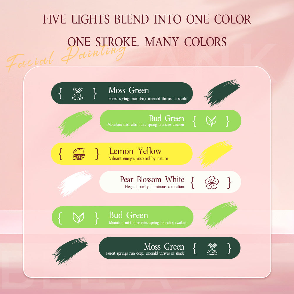 A touch of fresh green rainbow Face paint& Anka bella