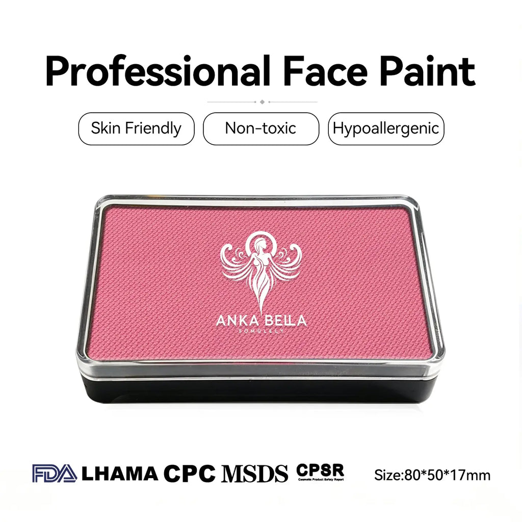 Anka Bella professional matte light pink face paint palette, skin friendly non-toxic face body paint