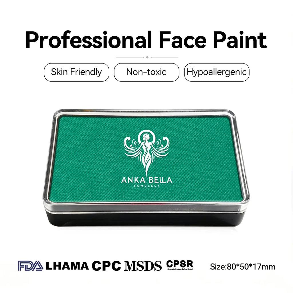 Anka Bella professional matte turquoise face paint palette, skin friendly non-toxic face body paint