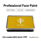 Anka Bella professional matte mustard yellow face paint palette, skin friendly non-toxic face body paint