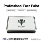 Anka Bella UV White Solid Face Paint 50g, Water‑Based Non‑Toxic Hypoallergenic UV Glow Body Paint Cake for Professional Face Painters Halloween Party Anka Bella