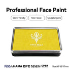 Anka Bella Pearl Sunny‑Yellow face paint, skin‑friendly non‑toxic hypoallergenic with FDA CPSR MSDS LHAMA CPC certification size 80*50*17mm