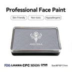 Anka Bella professional matte gray face paint, skin friendly non‑toxic hypoallergenic, FDA LHAMA CPC MSDS CPSR certified, size 80×50×17mm
