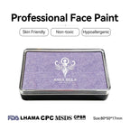 Anka Bella Pearl Pastel Purple face paint, skin‑friendly non‑toxic hypoallergenic with FDA CPSR MSDS LHAMA CPC certification size 80*50*17mm