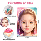 Specifications of AnkaBella face paint practice board, A4 210mm×297mm reusable training template.