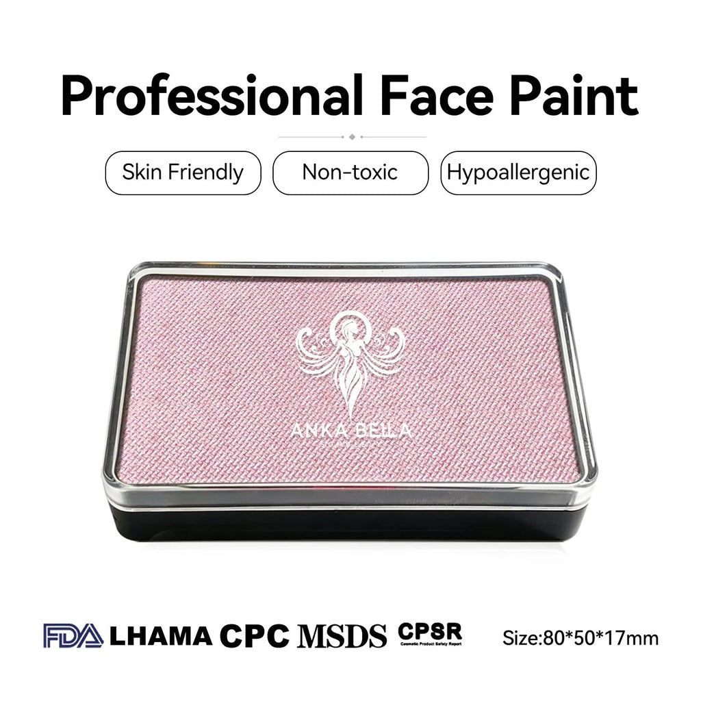 Anka Bella Pearl Baby‑Pink face paint, skin‑friendly non‑toxic hypoallergenic with FDA CPSR MSDS LHAMA CPC certification size 80*50*17mm