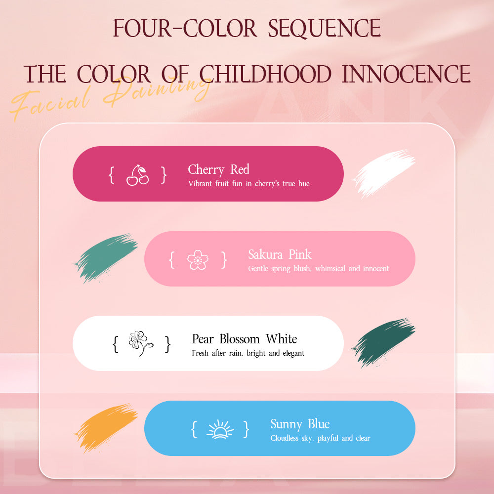 Rose Elsa Rainbow Strips Face Paintings, Anka Bella