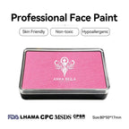 Anka Bella Pearl Candy Pink solid face paint cake 50g, professional water-based high pigment shimmer bright candy pink pearl face and body art paint
