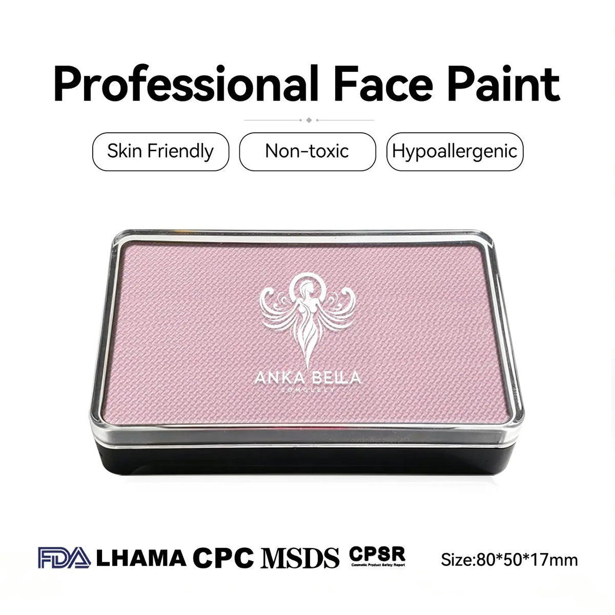 Anka Bella professional matte nude pink face paint palette, skin friendly non-toxic face body paint