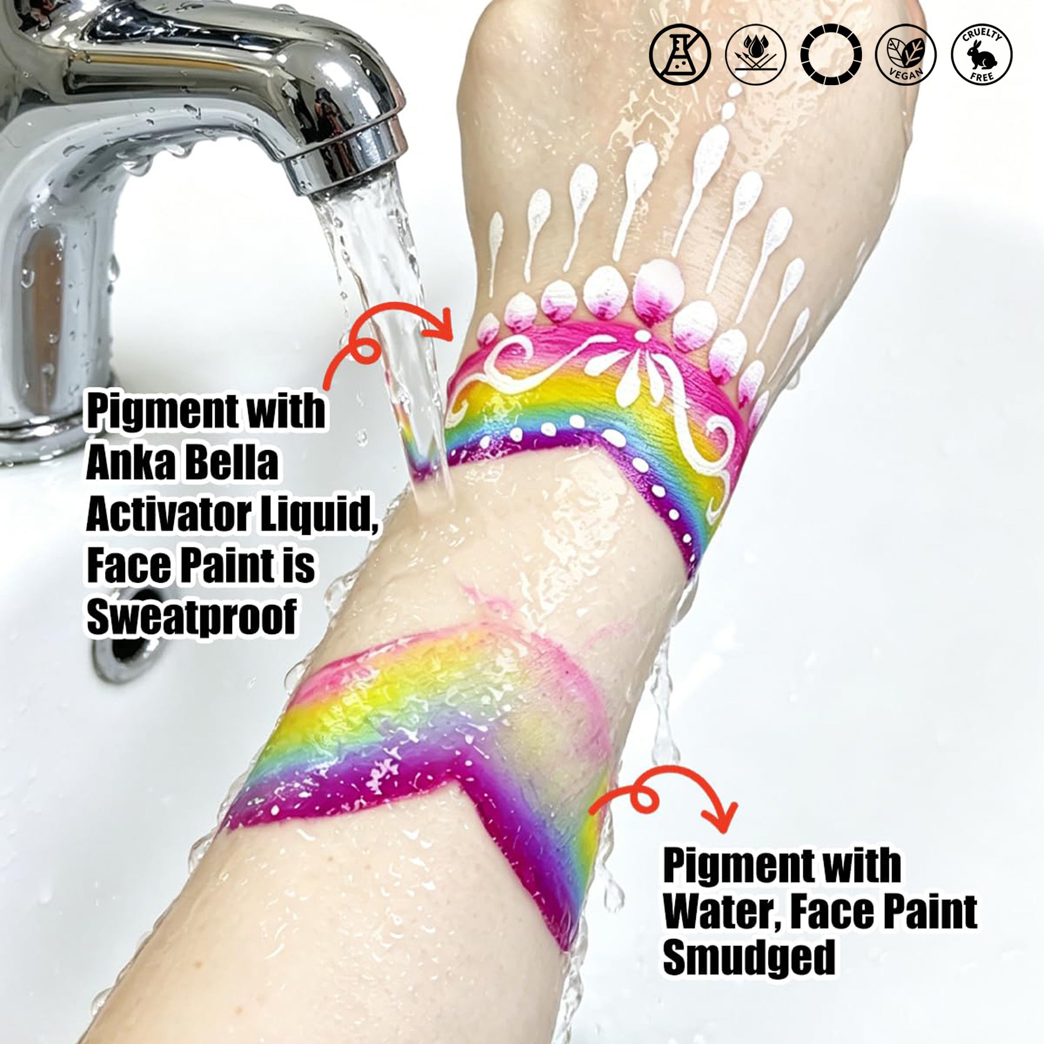 Anka Bella Waterproof Face Paint Activator Liquid - Sweatproof & Long-Wear Mixing Liquid for Water-Activated Cake Makeup Anka Bella