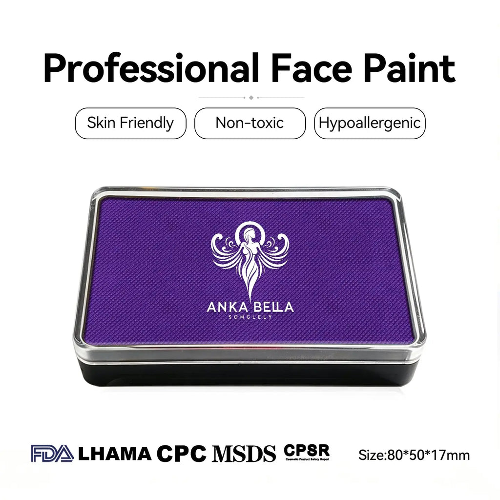 Anka Bella professional matte purple face paint palette, skin friendly non-toxic face body paint
