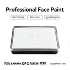 Anka Bella professional matte white face paint, skin friendly non‑toxic hypoallergenic, FDA LHAMA CPC MSDS CPSR certified, size 80×50×17mm