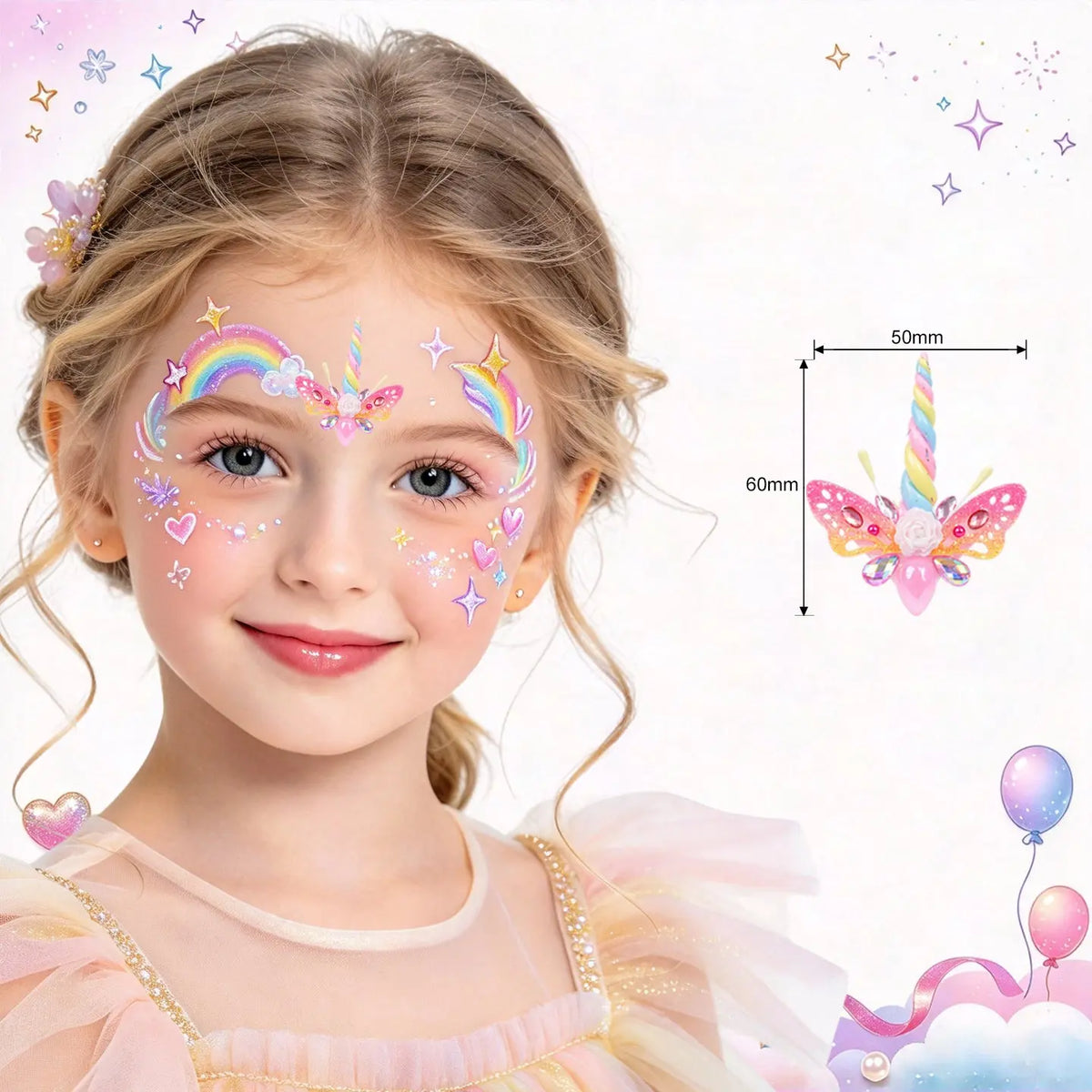 Anka Bella Christmas Forehead Gems, Self Adhesive Face Gems Stickers for Kids Holiday Party（副本） Anka Bella