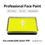  Anka Bella professional UV yellow face paint, skin friendly non-toxic hypoallergenic, FDA LHAMA CPC MSDS CPSR certified, size 80x50x17mm