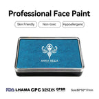 Anka Bella Pearl Peacock‑Blue face paint, skin‑friendly non‑toxic hypoallergenic with FDA CPSR MSDS LHAMA CPC certification size 80*50*17mm