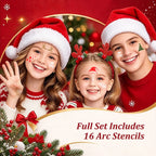 Anka Bella Christmas face paint stencils for kids, holiday face painting makeup