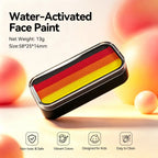 Anka Bella water-activated black red orange yellow face paint tin palette, 13g 58x25x14mm non-toxic vibrant colors designed for kids easy to clean costume makeup