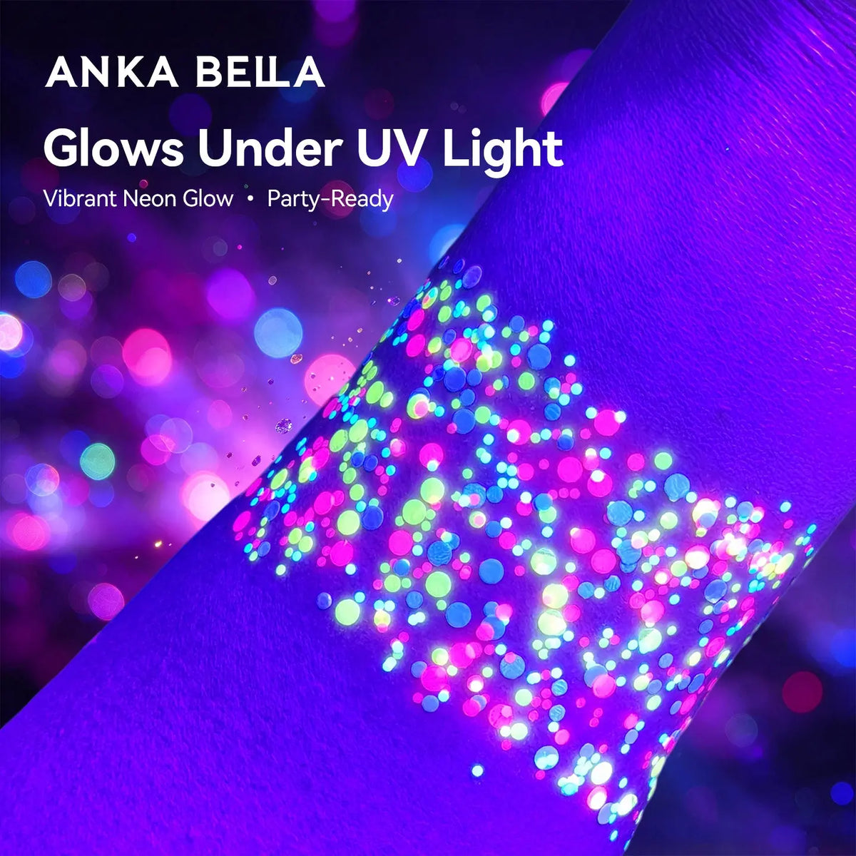 Anka Bella Iridescent Multi Color Round Glitter, Round Sequins for Face Body & Nail Art Anka Bella