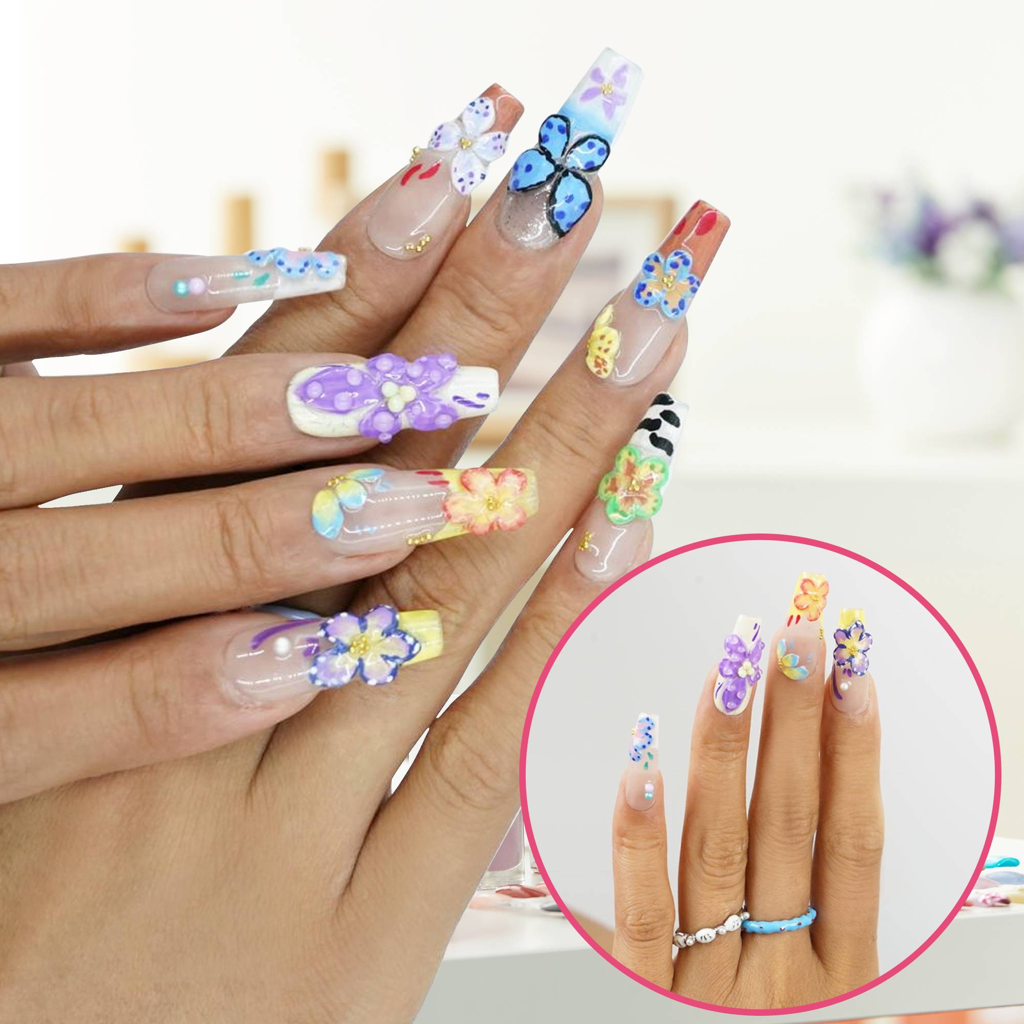 Tropical Floral Nails-Anka Bella