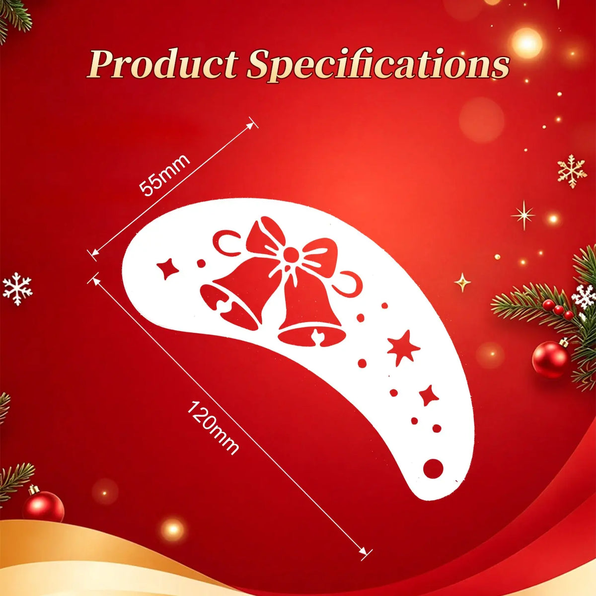 Size specification of Anka Bella Christmas face paint stencil