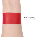 Anka Bella Matte Burgundy face paint arm swatch, saturated matte wine‑red body paint sample on skin