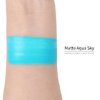 Anka Bella Matte Aqua Sky face paint arm swatch, vivid matte turquoise aqua‑sky body paint sample on skin