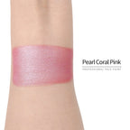 Anka Bella Pearl Coral Pink face paint arm swatch, warm shimmer pearl coral pink body paint sample on skin