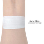Anka Bella Matte White face paint arm swatch, opaque bright matte white body paint sample on skin