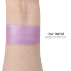 Anka Bella Pearl Orchid face paint arm swatch, soft shimmer pearl orchid purple body paint sample on skin