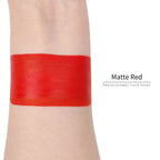Anka Bella Matte Red face paint arm swatch, saturated matte red body paint sample on skin