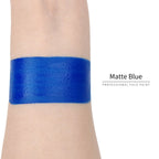 Anka Bella Matte Blue face paint arm swatch, rich deep matte blue body paint sample on skin