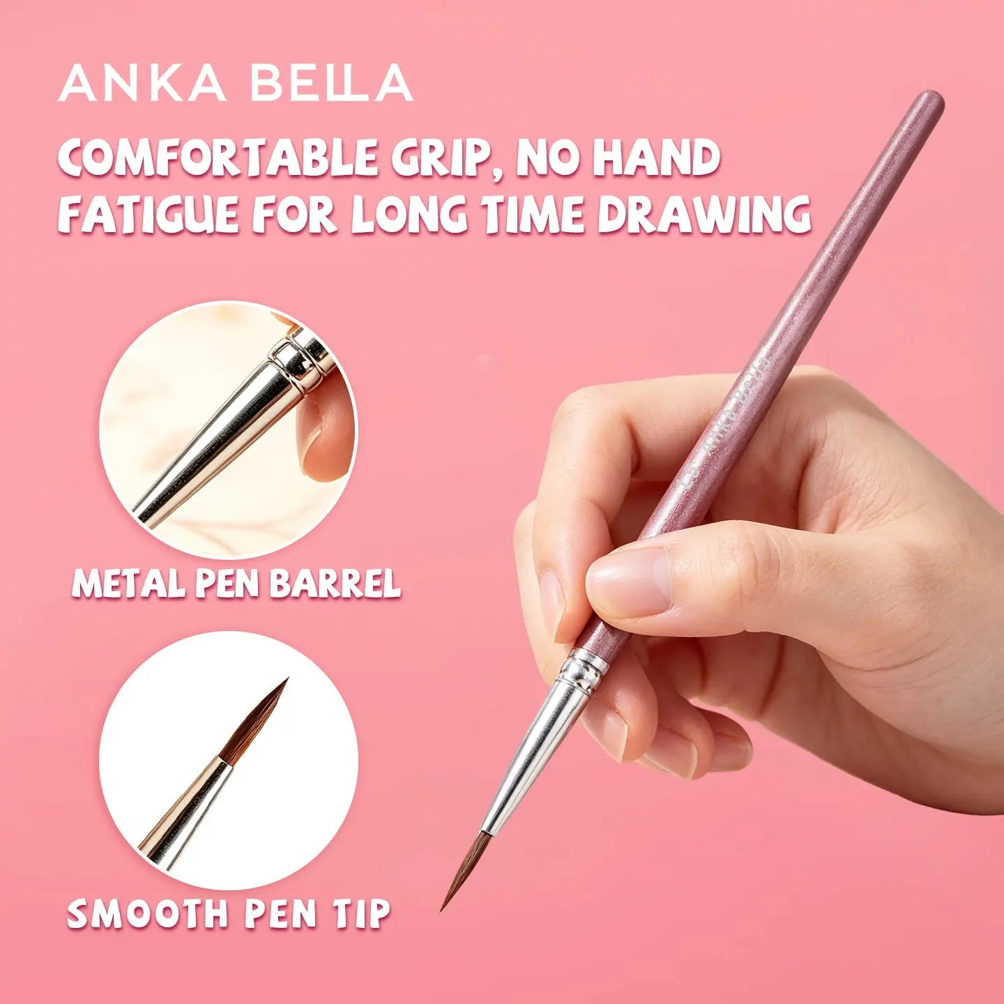 Anka Bella L5 liner brush comfortable grip, no hand fatigue long time drawing