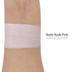 Matte nude pink face paint swatch on arm, high pigment water based body art makeup
