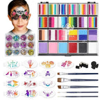 Halloween Face Paint Kit – All-Round Palette with Stencils & Glitter+ Free Halloween Tutorials Anka Bella