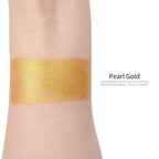 Anka Bella Pearl Gold face paint arm swatch, brilliant metallic shimmer gold body paint sample on skin